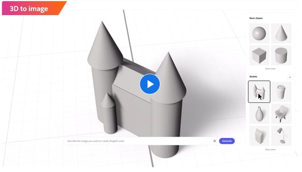 Adobe Firefly 3D to image