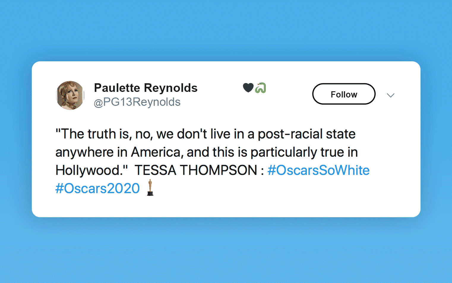 A selection of tweets featuring the #OscarsSoWhite hashtag